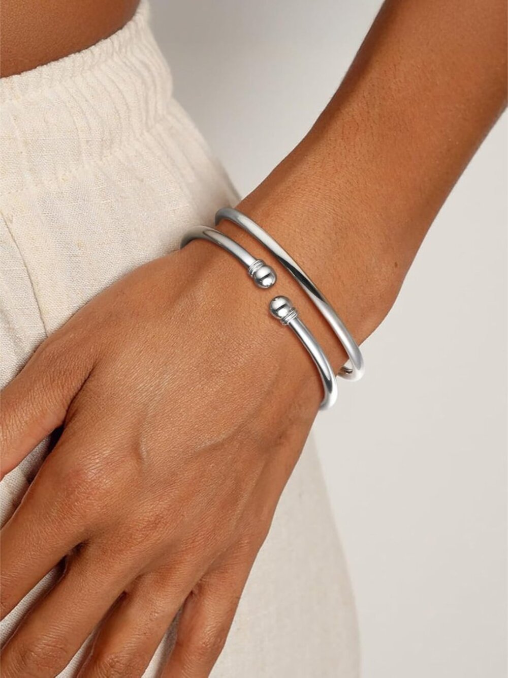 Unisex Simple Cuff Bracelet 18K Real Gold Platinum Plated Fine Bracelets Fashion - Picture 3 of 9